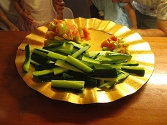 盛り付けられた野菜