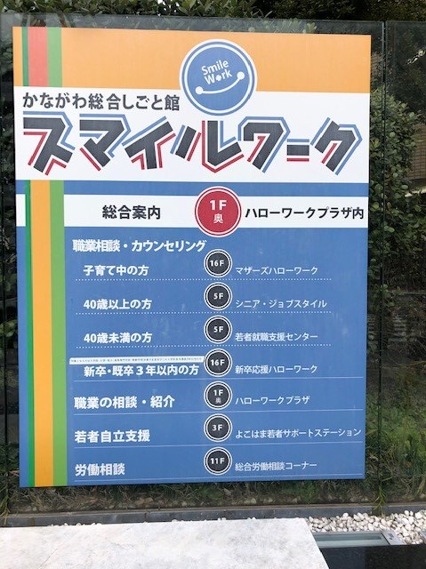 マザーズハローワーク横浜目印の看板
