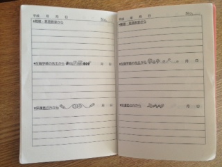 在籍校の先生と通級の先生、保護者との連絡ノート